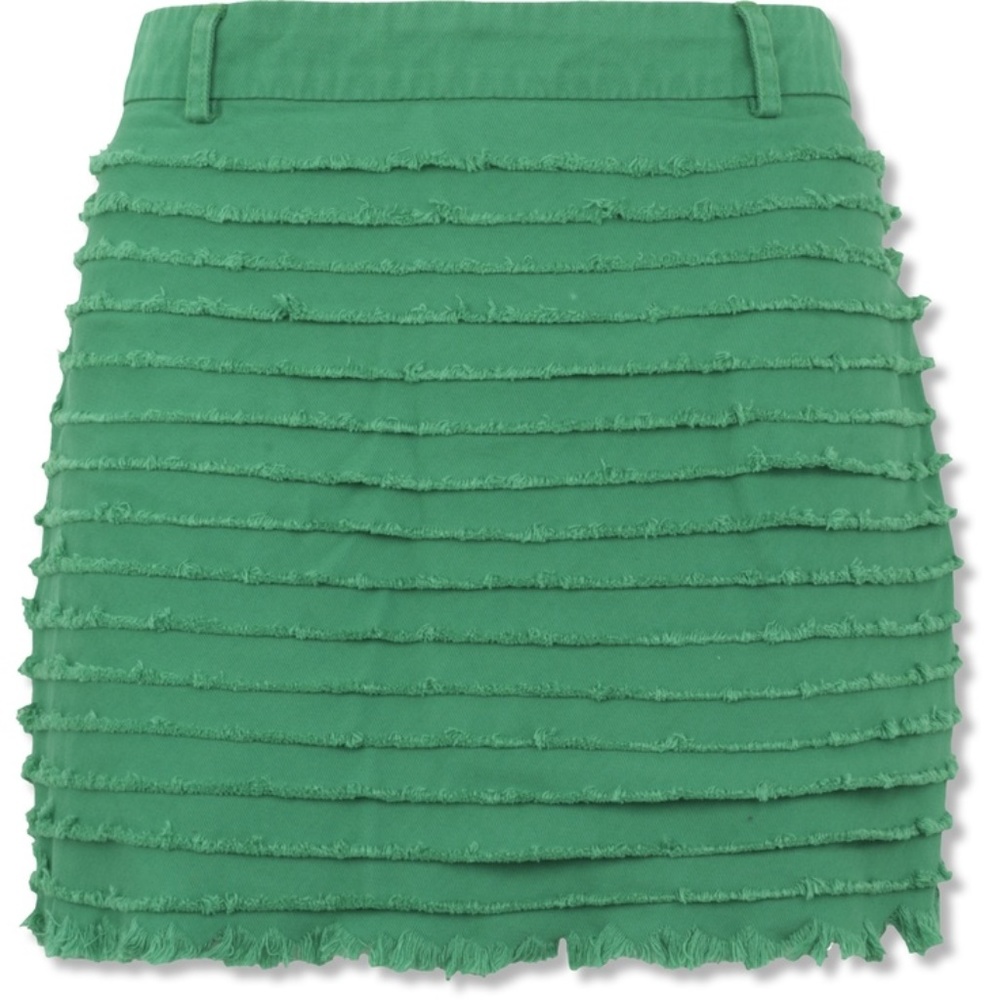 RARE GANT WOMENS SKIRT SIZE US 6 GREEN  DENIM FRAY